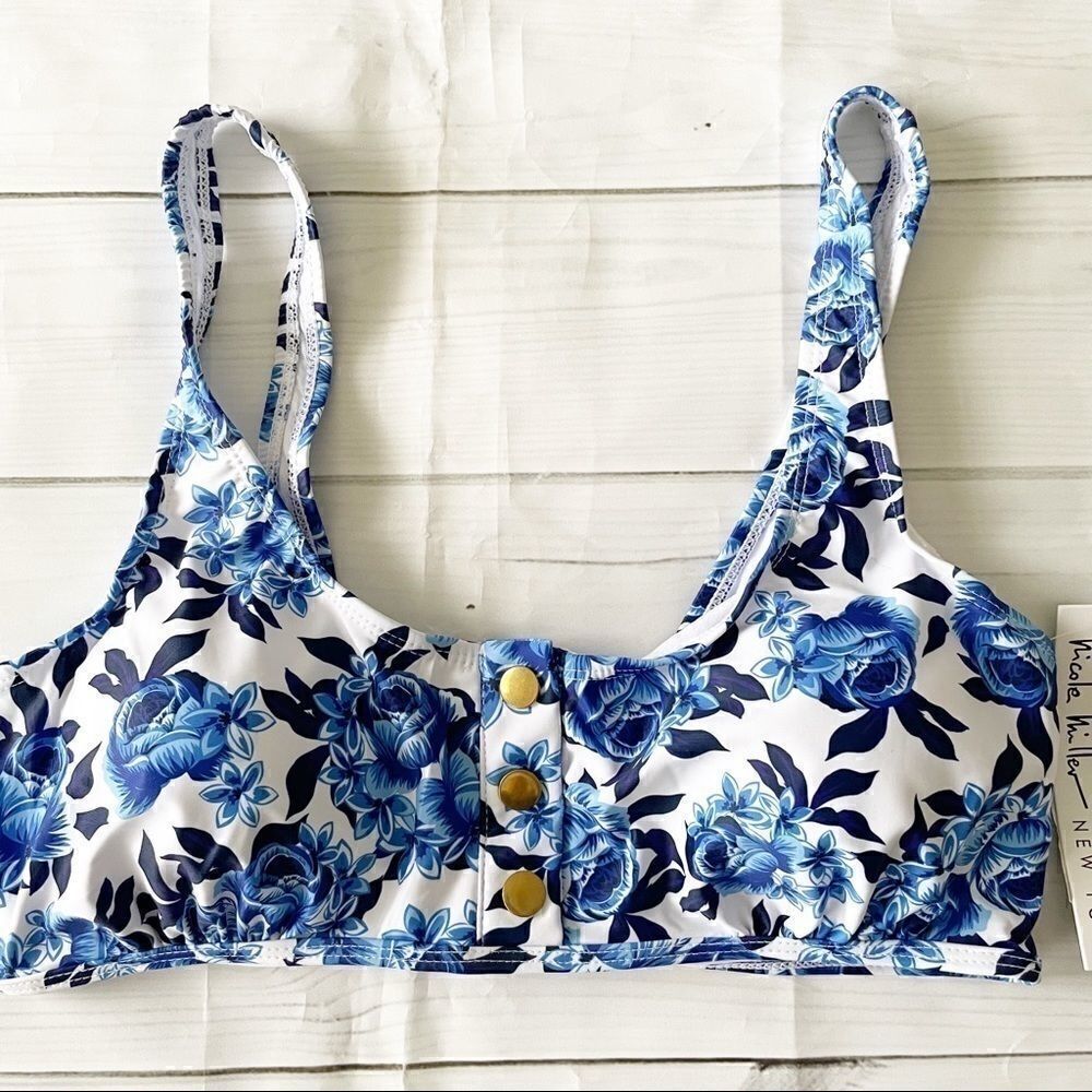 Nicole Miller New York Floral Bikini Top - Size L